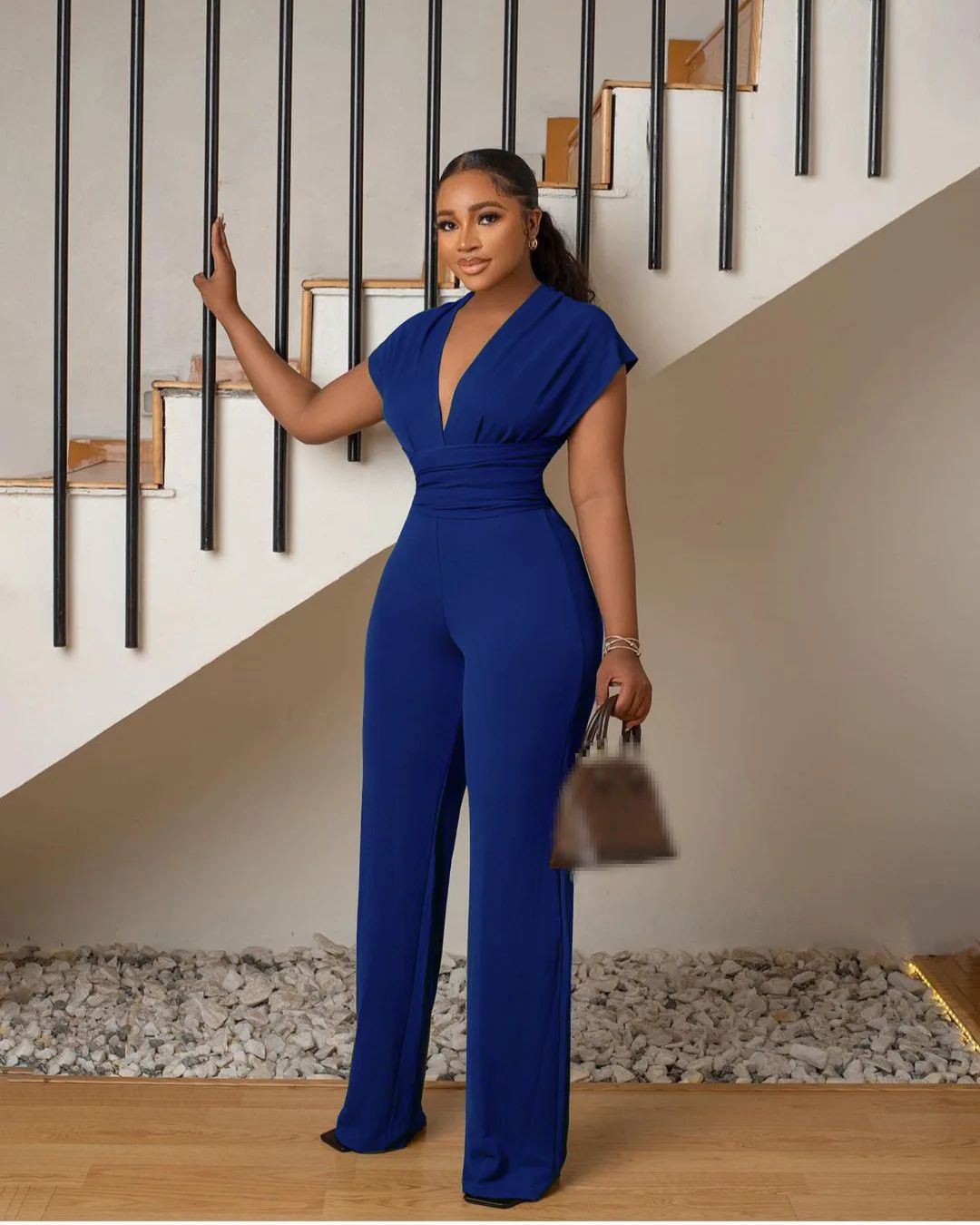 Royal Blue Jersey Jumpsuit with Deep V-Neck for Evening Royal Blue Jersey Jumpsuit with Deep V-Neck for Evening — Jumpsuit Outfits 2027