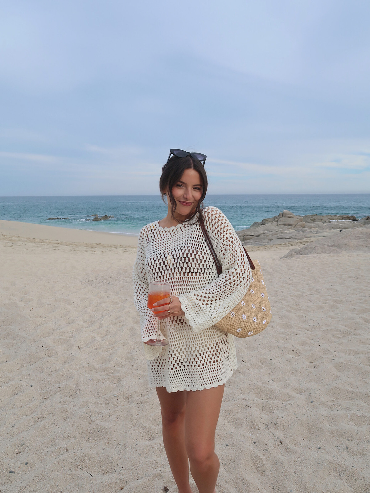 White Crochet Knit Cover-Up for Beachside Chic White Crochet Knit Cover-Up for Beachside Chic — Cabo Outfits 2027