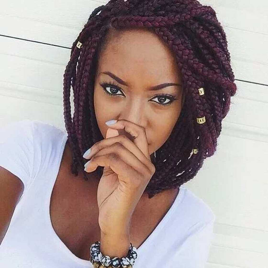 Wavy Dark Red Box Braids Wavy Dark Red Box Braids — Bob Braids 2027