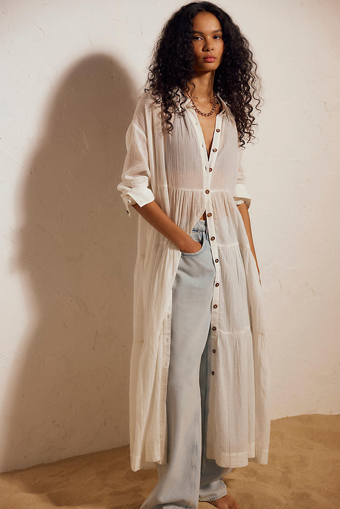Tiered Gauze Dress Over Denim Jeans for Relaxed Style — Austin Outfits 2027