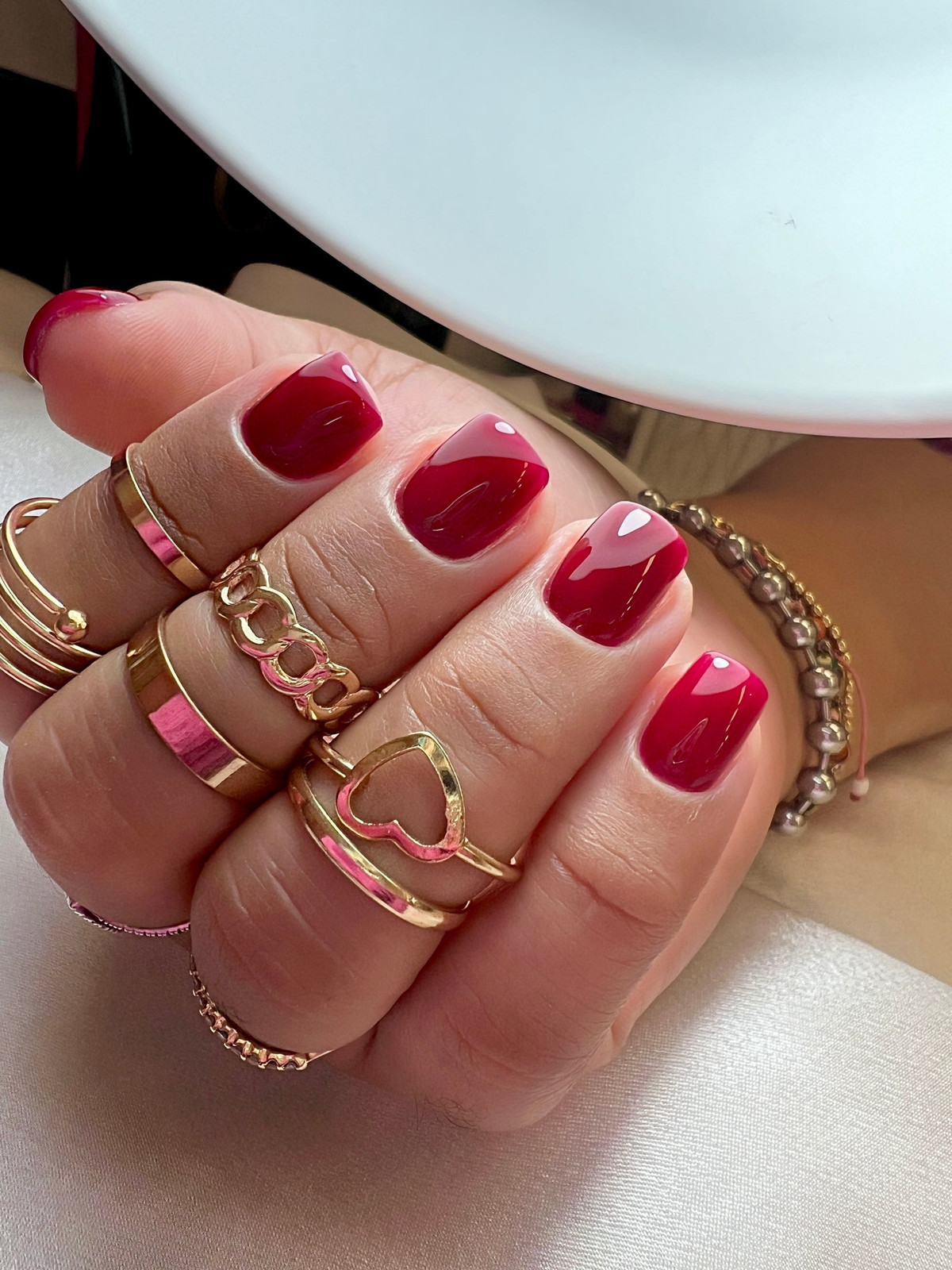 Opaque Wine Red Glossy Short Squares Opaque Wine Red Glossy Short Squares — Burgundy Christmas Nails 2026