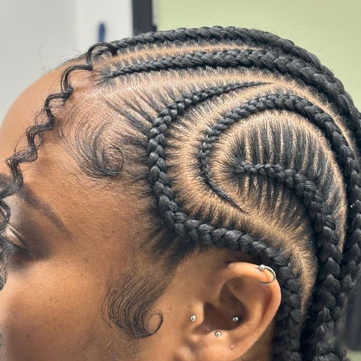 Geometric Pattern Cornrows On The Side Geometric Pattern Cornrows On The Side — 8 Cornrows 2027