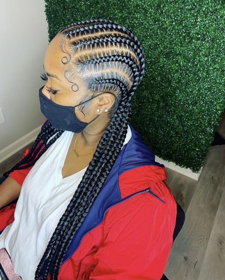 Stitch Braids With Geometric Scalp Detail Stitch Braids With Geometric Scalp Detail — 8 Cornrows 2027