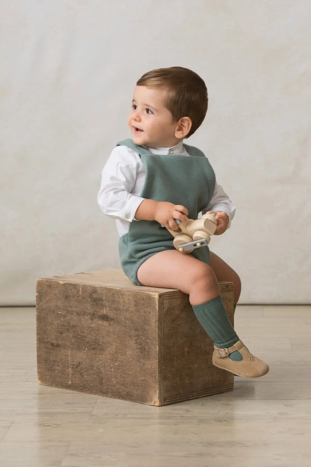 Classic Teal Romper with T-Strap Shoes Classic Teal Romper with T-Strap Shoes — Baby Outfits 2027