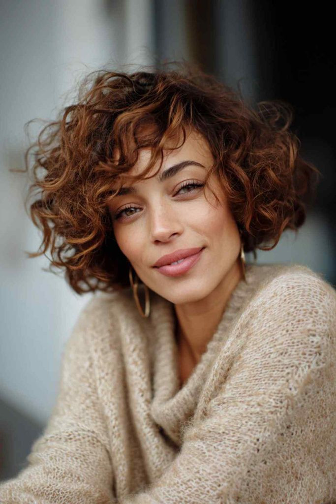 Short Auburn Bob With Springy Curls Short Auburn Bob With Springy Curls — Curly Bob 2027