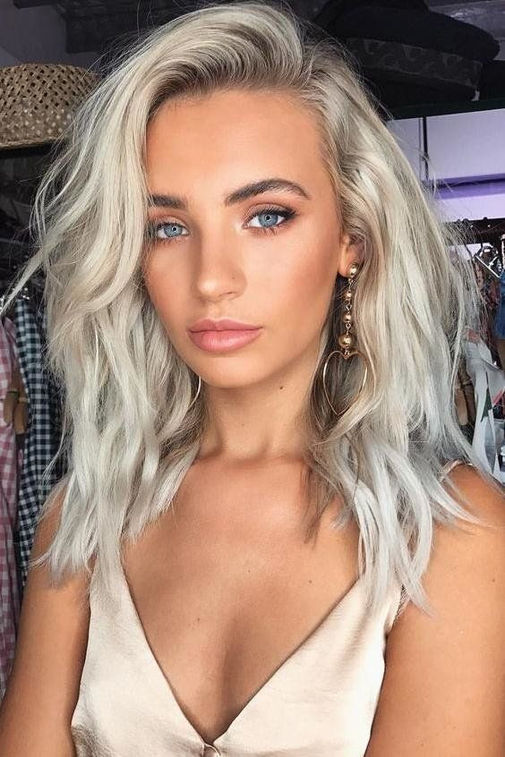 Platinum Lob With Curtain Bangs Platinum Lob With Curtain Bangs — White Hair 2027