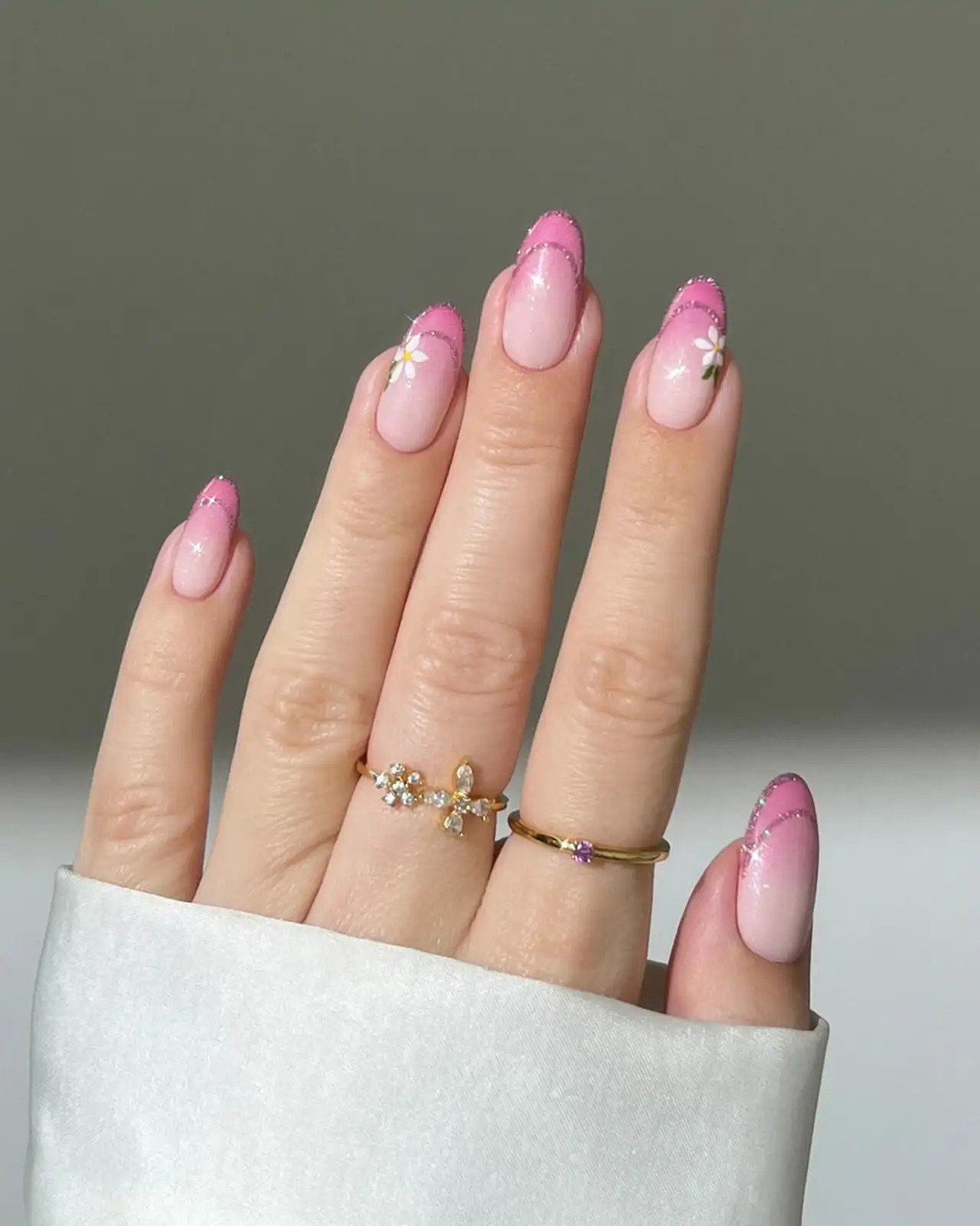 Glitter Ombre French Ovals — French Tip Nails 2027