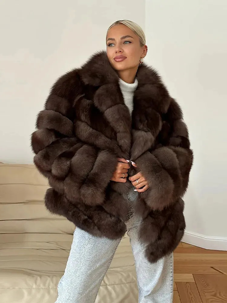 Segmented Faux Fur Jacket with Turtleneck and Jeans Segmented Faux Fur Jacket with Turtleneck and Jeans — Faux Fur Outfits 2027