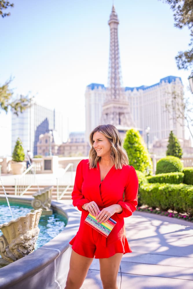 Playful Red Ruffled Romper for Daytime Vegas Fun — Las Vegas Outfits 2027