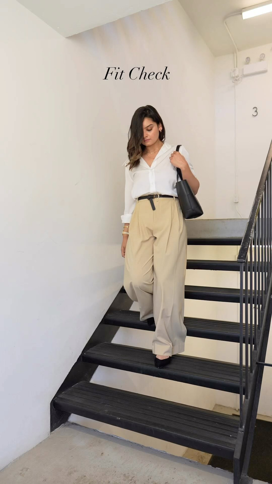 White Shirt and Beige Wide-Leg Trousers: Classic Business Casual Networking White Shirt and Beige Wide-Leg Trousers: Classic Business Casual Networking — Networking Outfits 2027