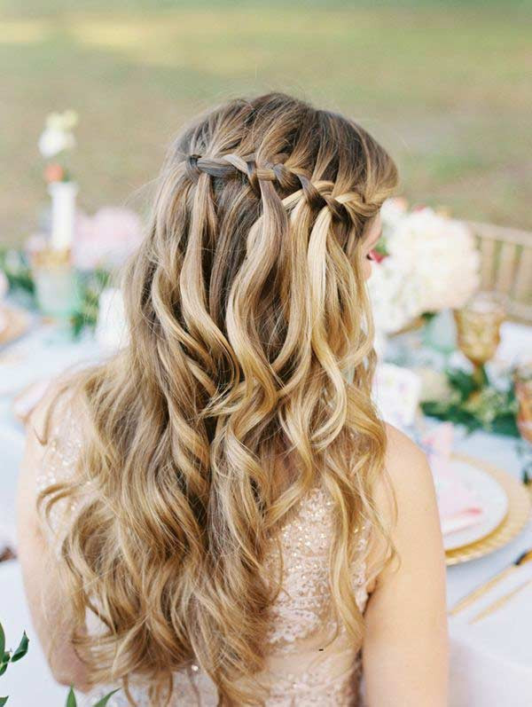 Waterfall Braid With Loose Waves Waterfall Braid With Loose Waves — Date Night Hairstyles 2027