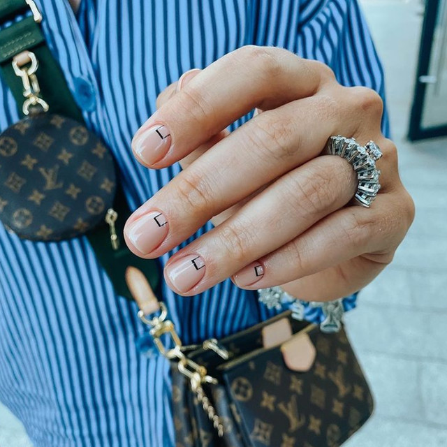 Nude Base Black Accents Visual Idea — Minimalist Nails 2027