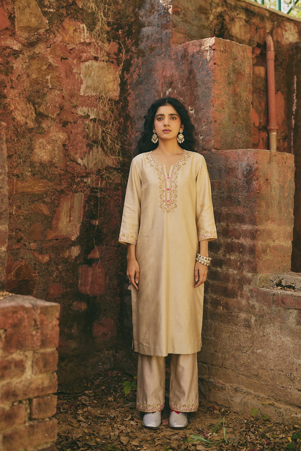 Embroidered Elegance: Beige Kurta Set for a Refined Anniversary Embroidered Elegance: Beige Kurta Set for a Refined Anniversary — Anniversary Outfits 2027