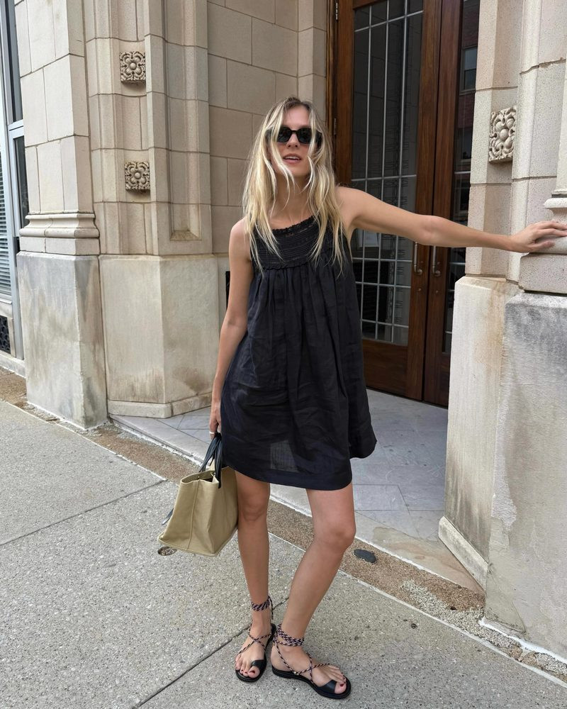 Summer Ease: Black Linen Mini Dress — Nice Outfits 2027