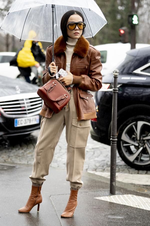 Leather Jacket with Fur Collar: Luxurious Warmth for Rain Leather Jacket with Fur Collar: Luxurious Warmth for Rain — Rainy Day Outfits 2027