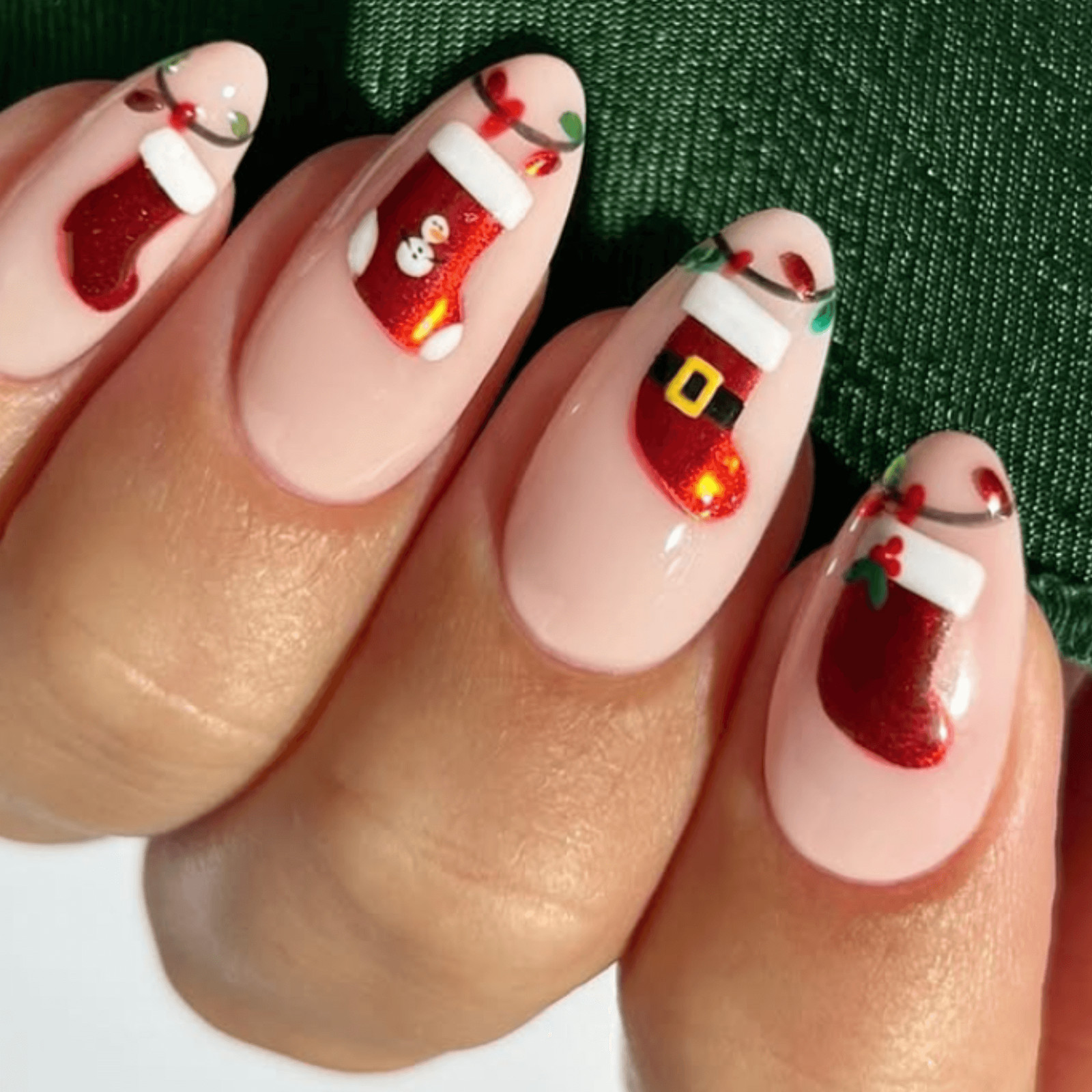 Sheer Nude Stocking Christmas Nails Sheer Nude Stocking Christmas Nails — Christmas Gel Nails 2026