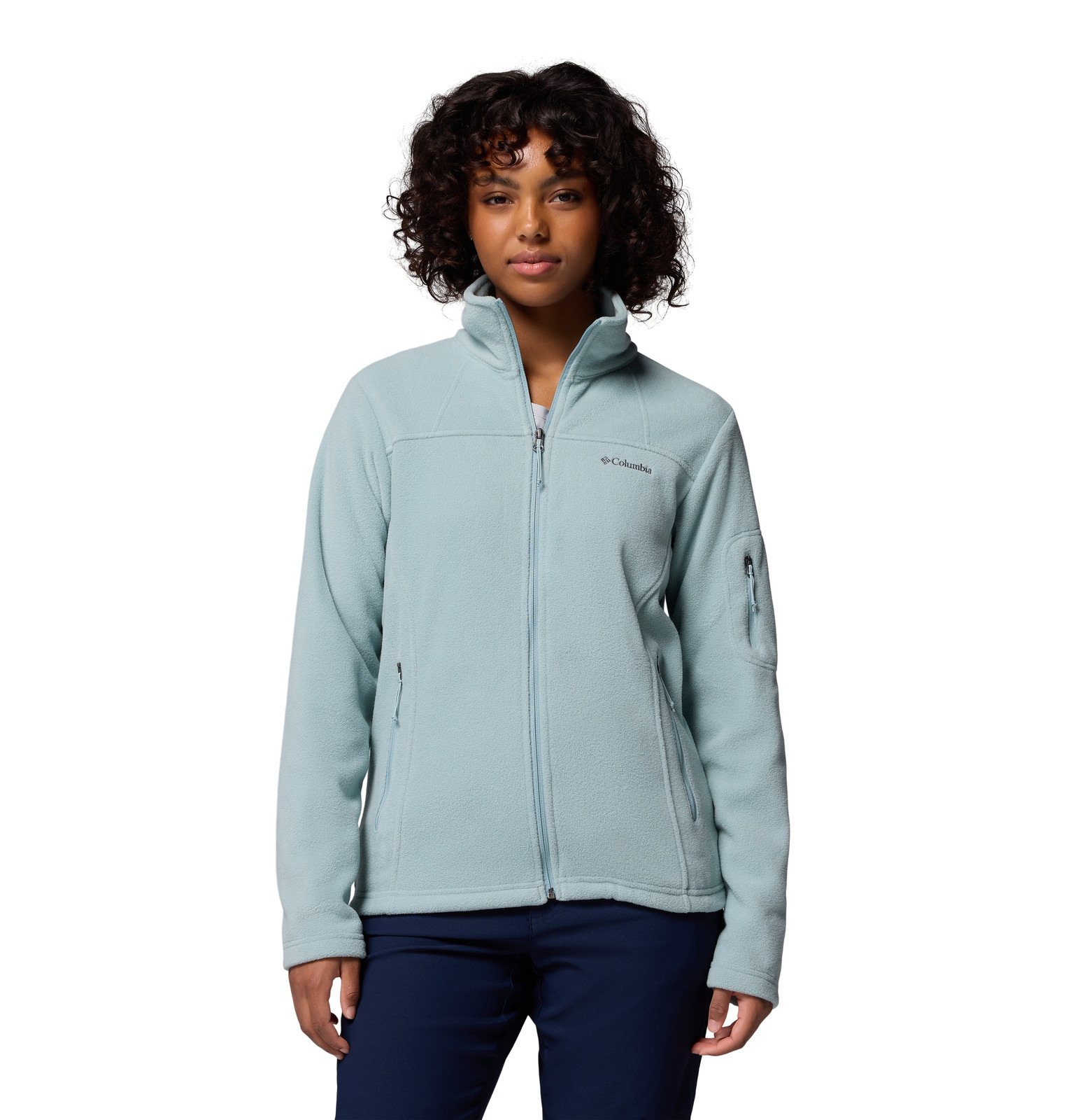 Light Blue Fleece Jacket with Navy Trousers Light Blue Fleece Jacket with Navy Trousers — Fleece Outfits 2027