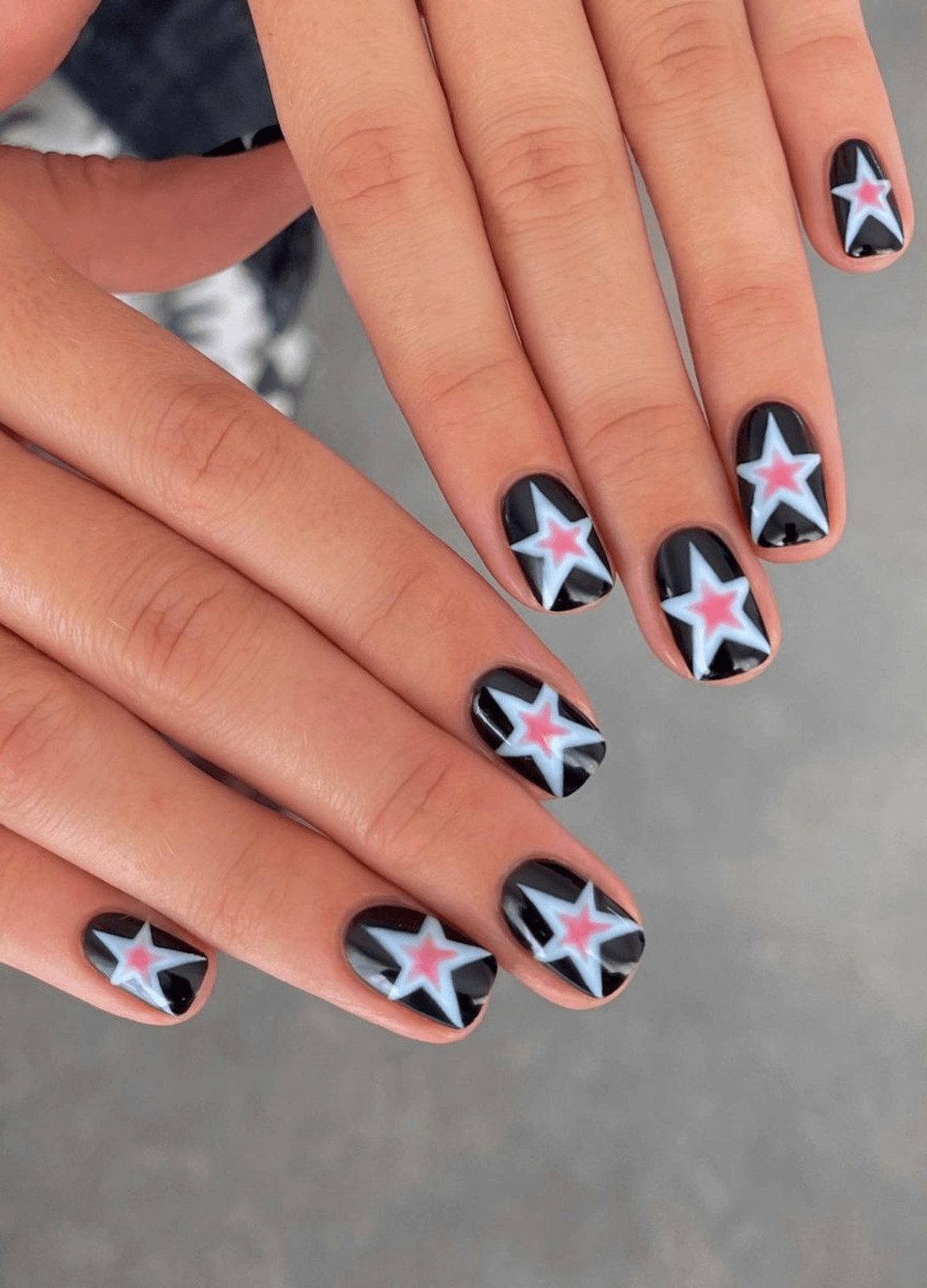 Geometric Star Motif On All Nails Visual Idea Geometric Star Motif On All Nails Visual Idea — Concert Nails 2027