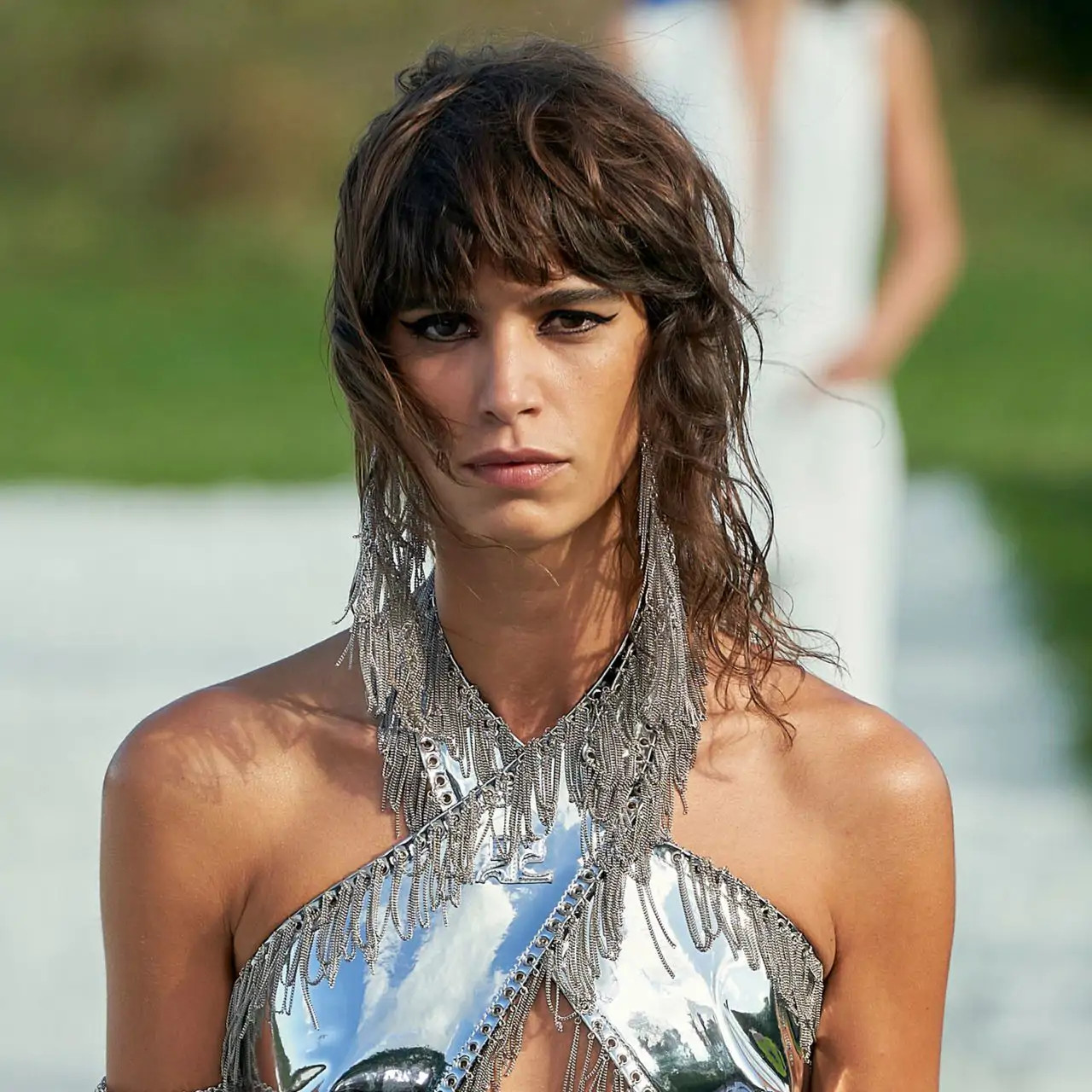 Wet Look Shag With Choppy Bangs Wet Look Shag With Choppy Bangs — Bangs 2027 for Square Face