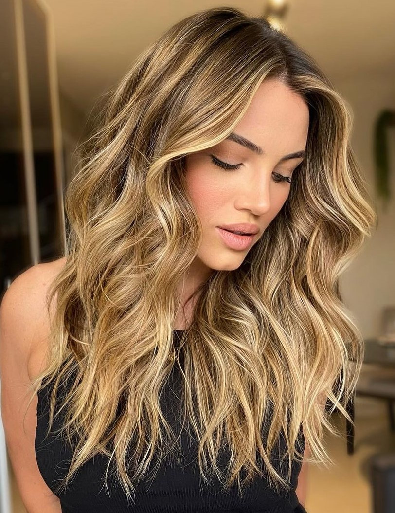 Collarbone Honey Brown With Curtain Bangs — Honey Brown Hair 2027
