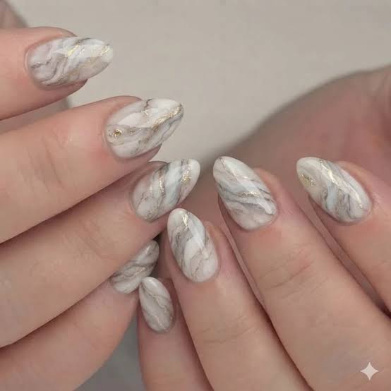 Blooming Gel Abstract Nails — Abstract Watercolor Nails 2027