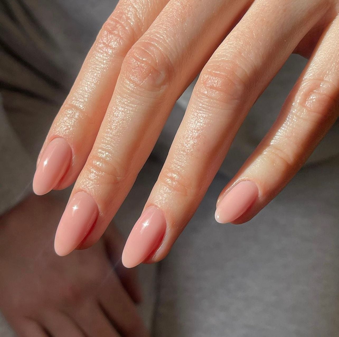 Medium Almond French Nude Pink With Sharp White Tips Medium Almond French Nude Pink With Sharp White Tips — Almond Nails 2027 for Fat Fingers
