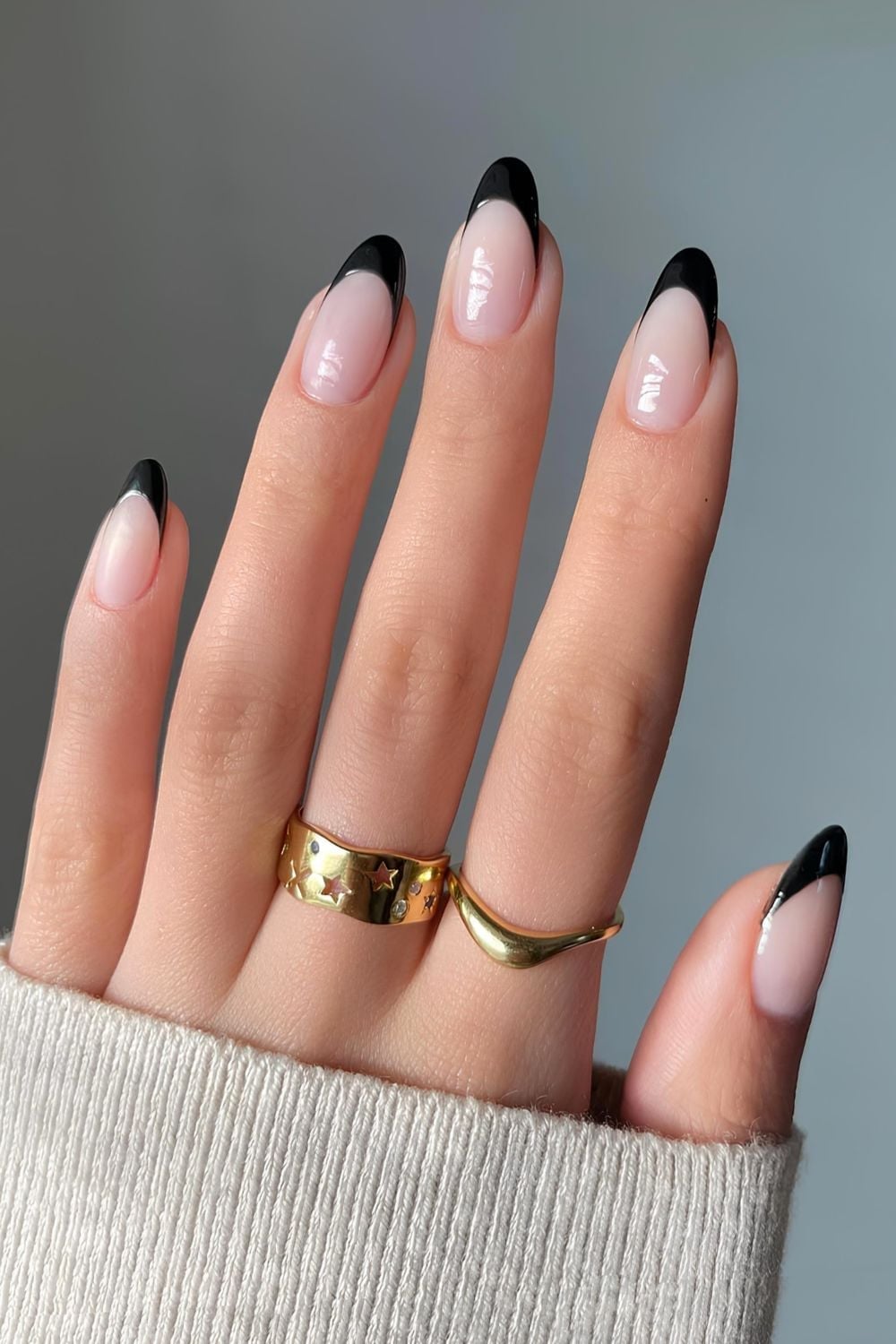 Black French Tip Almond Nails Black French Tip Almond Nails — Almond Nails 2027 for Short Nail Beds