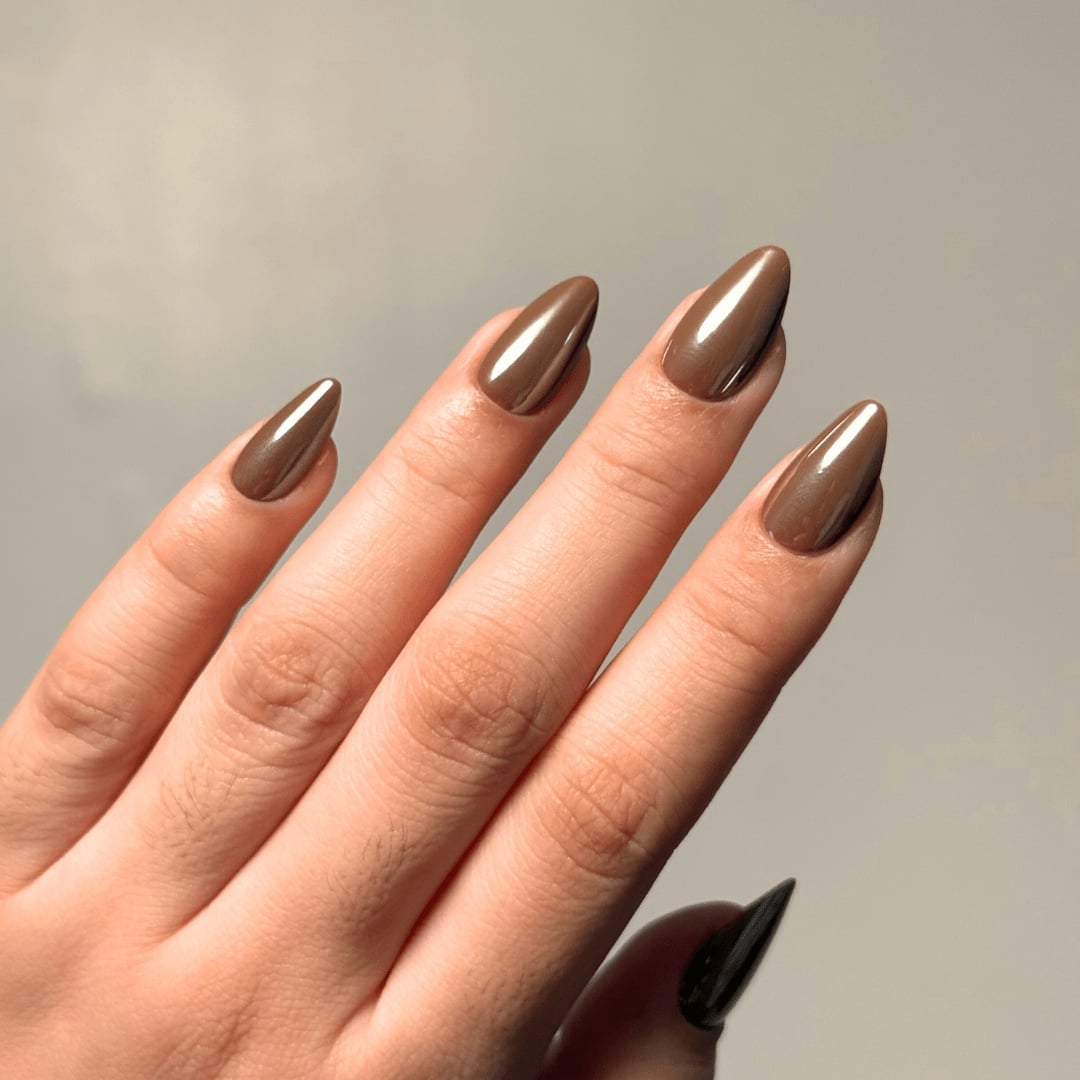Medium Brown Chrome Almond Nails Medium Brown Chrome Almond Nails — Almond Nails 2027 for Short Nail Beds