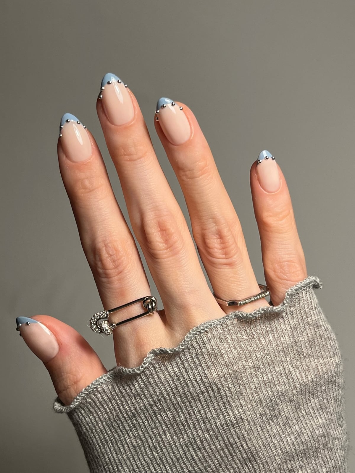 Light Blue French Tip Almond Nails Light Blue French Tip Almond Nails — Almond Nails 2027 for Short Nail Beds