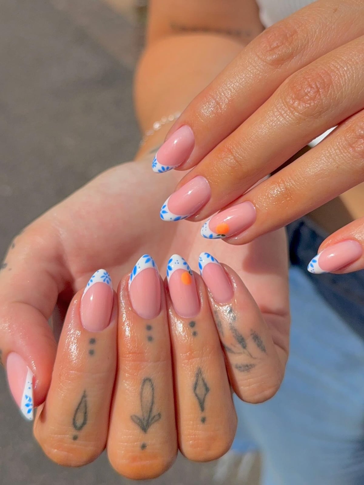 Floral French Tip Almond Nails Floral French Tip Almond Nails — Almond Nails 2027 for Short Nail Beds
