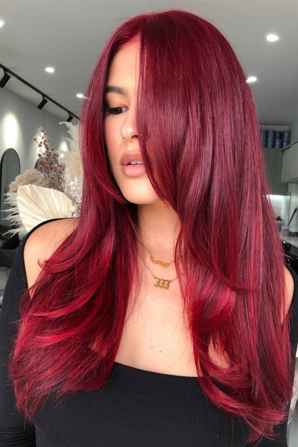 Mid-Back Vibrant Auburn With Blunt Bangs — Auburn Hair 2027 for Latinas