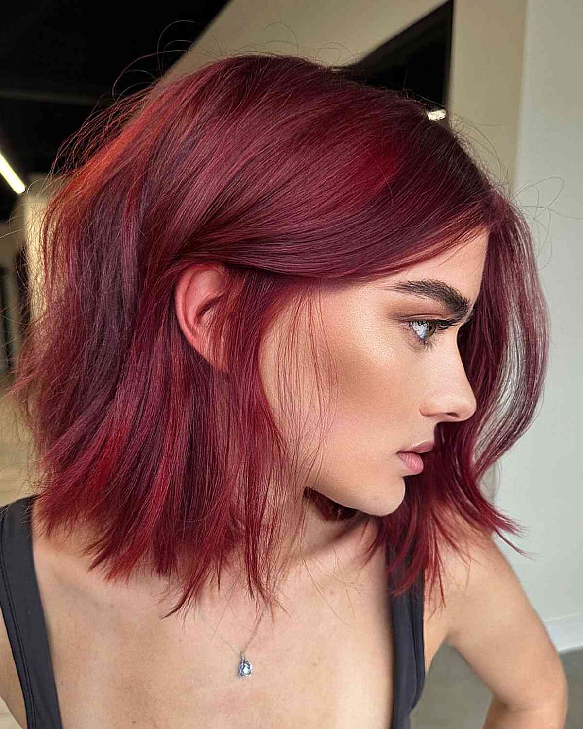 Vibrant Red Balayage Mid-Back Length Waves Vibrant Red Balayage Mid-Back Length Waves — Balayage on Red Hair 2027