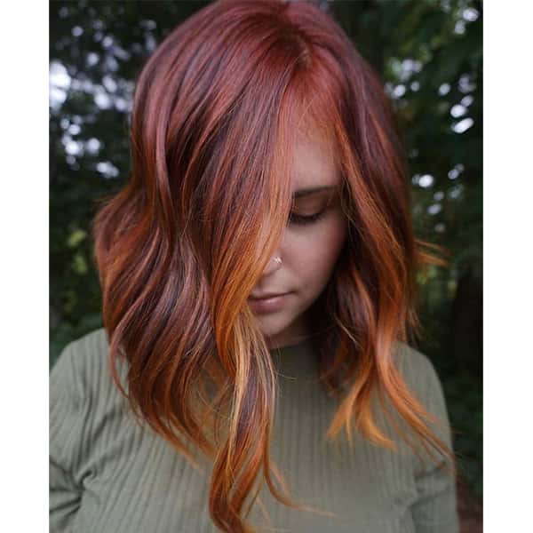 Copper Red Base With Lighter Copper Balayage Copper Red Base With Lighter Copper Balayage — Balayage on Red Hair 2027