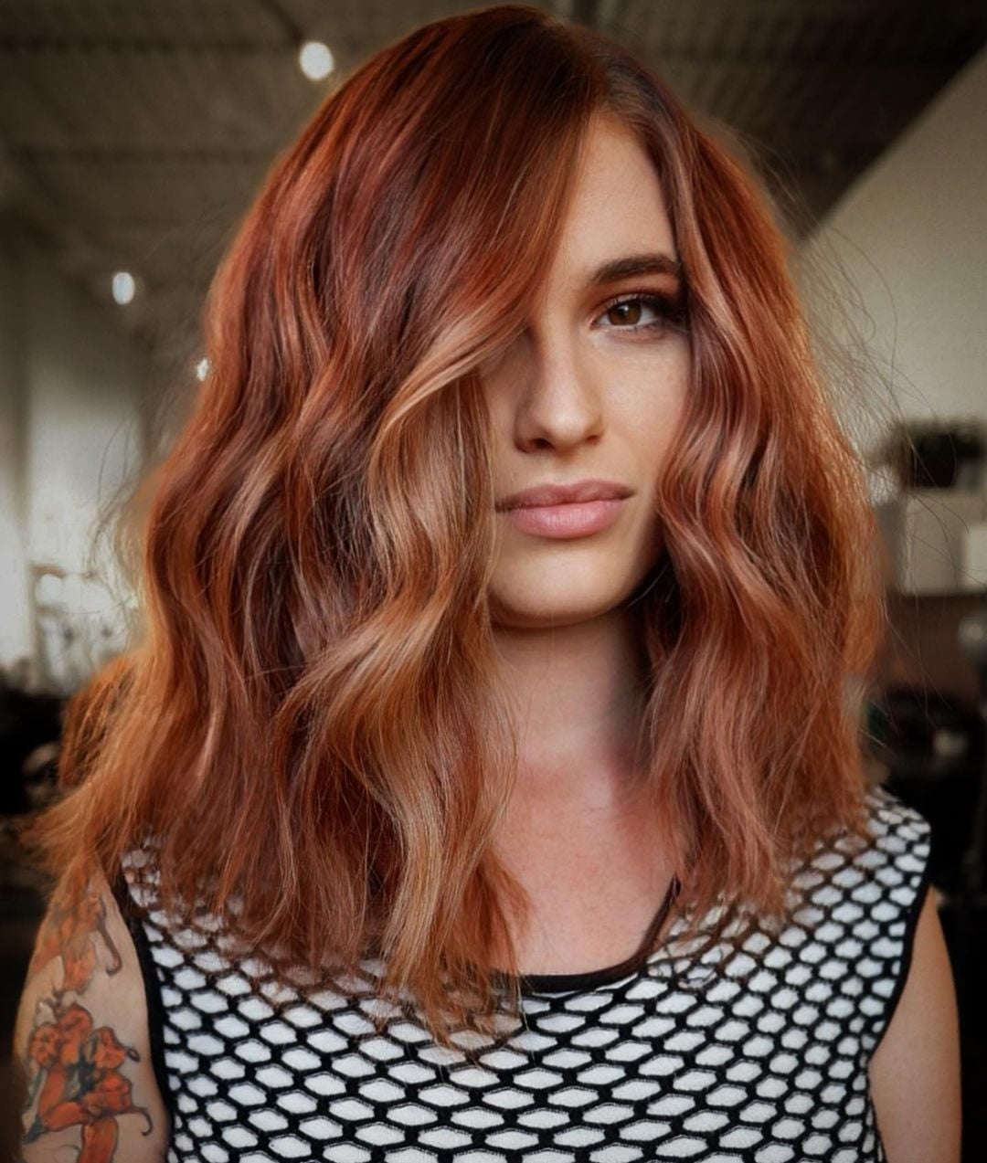 Copper Red With Lighter Copper Balayage Collarbone Copper Red With Lighter Copper Balayage Collarbone — Balayage on Red Hair 2027