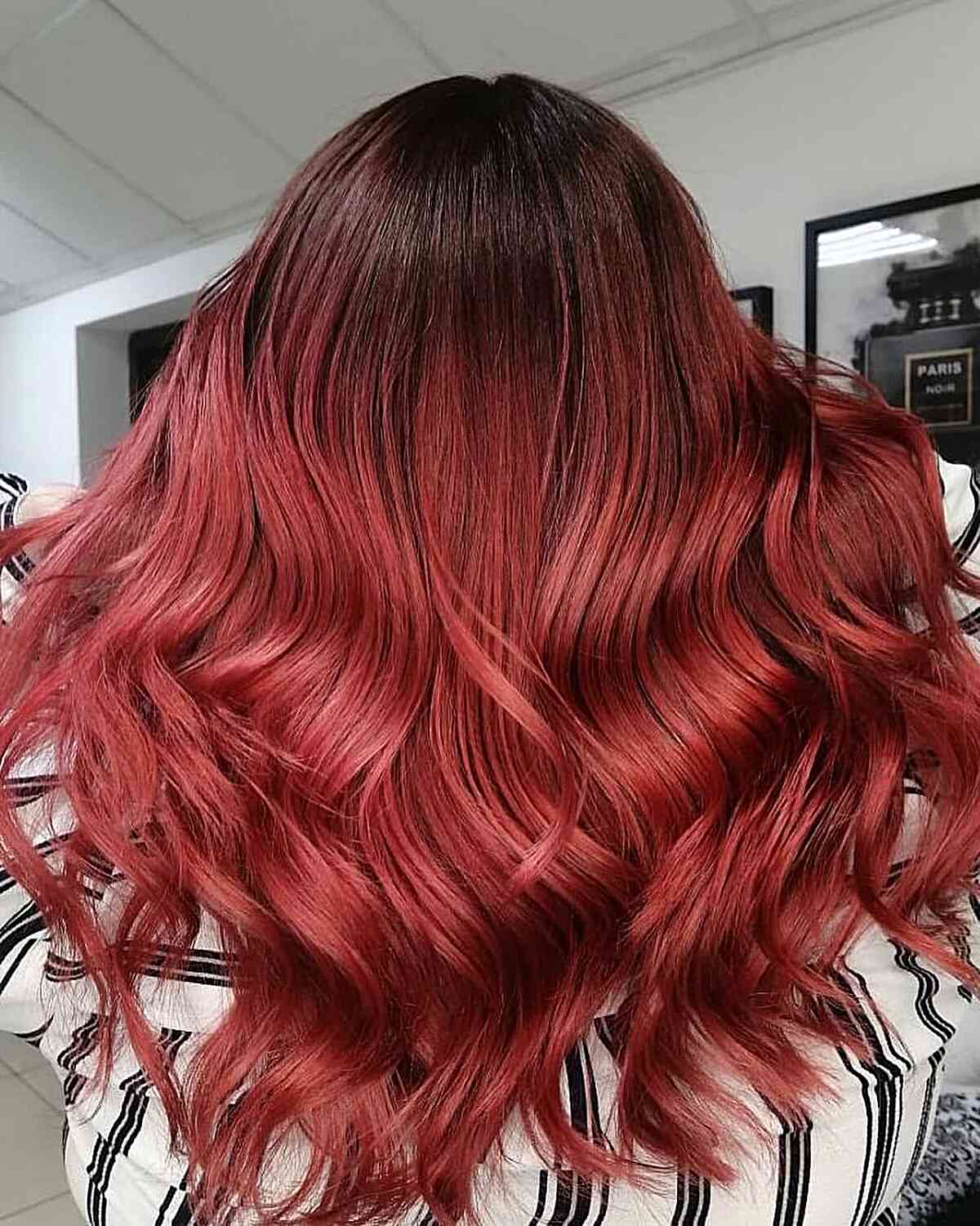 Bright Red Balayage With Pink Undertones Bright Red Balayage With Pink Undertones — Balayage on Red Hair 2027