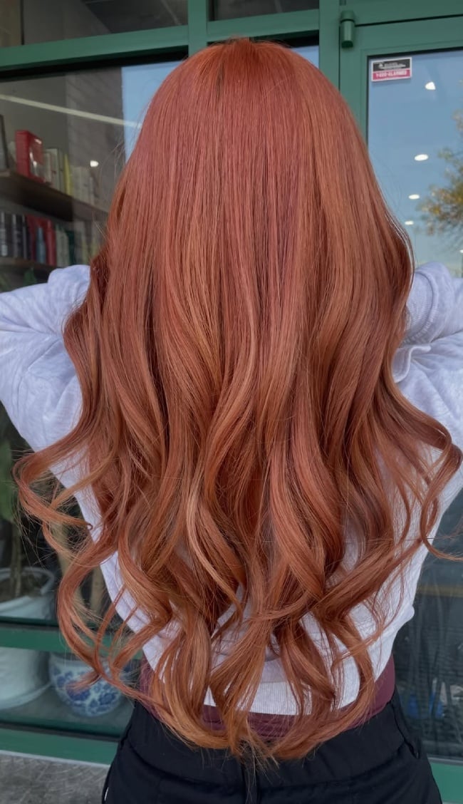 Copper Red With Lighter Copper Balayage Mid-Back Copper Red With Lighter Copper Balayage Mid-Back — Balayage on Red Hair 2027