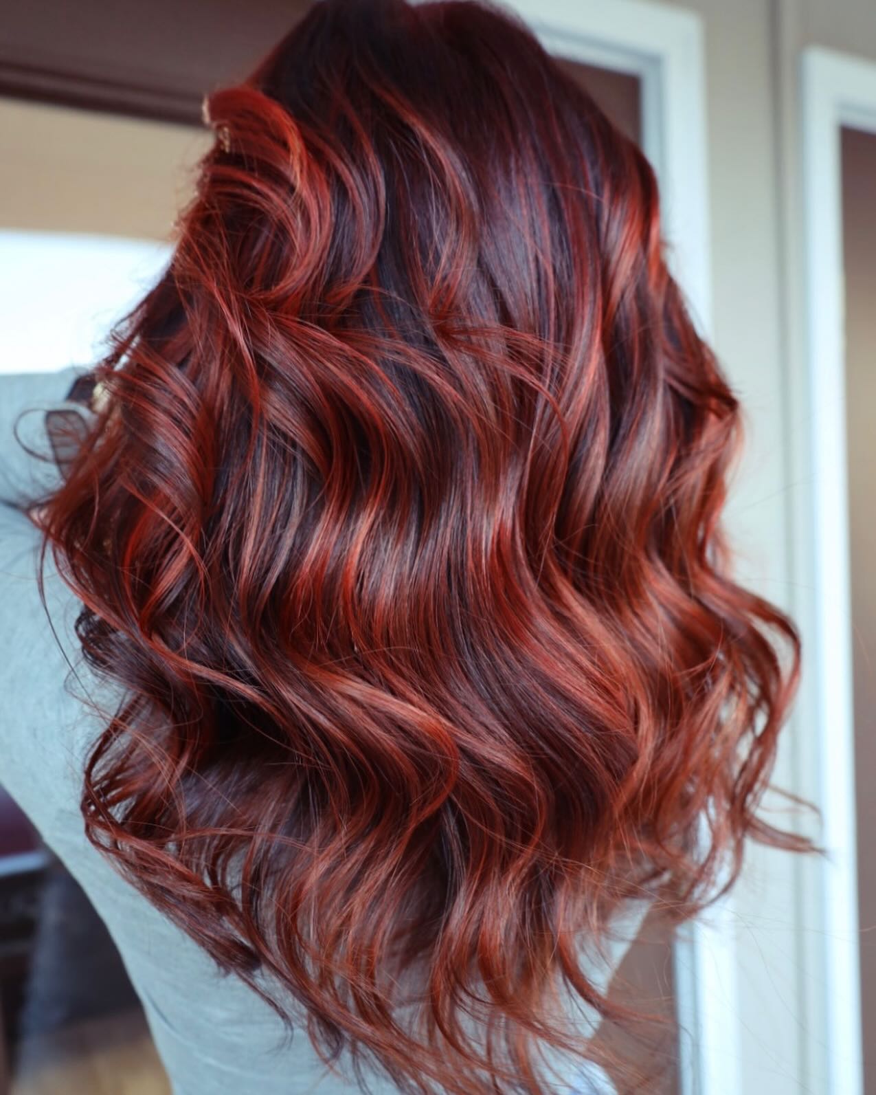Vibrant Copper Red With Darker Red Balayage Vibrant Copper Red With Darker Red Balayage — Balayage on Red Hair 2027