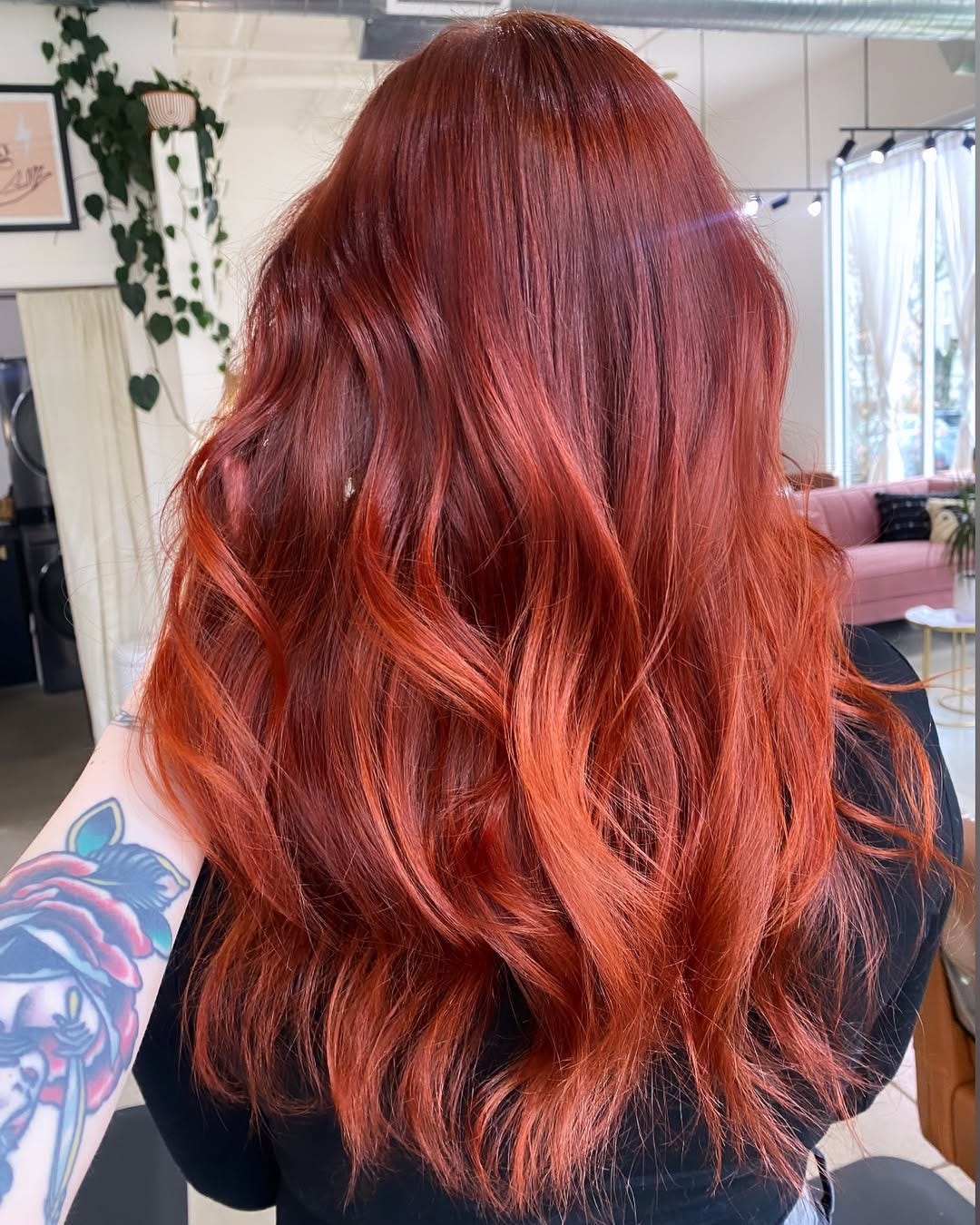 Intense Copper Red With Darker Red Balayage Intense Copper Red With Darker Red Balayage — Balayage on Red Hair 2027