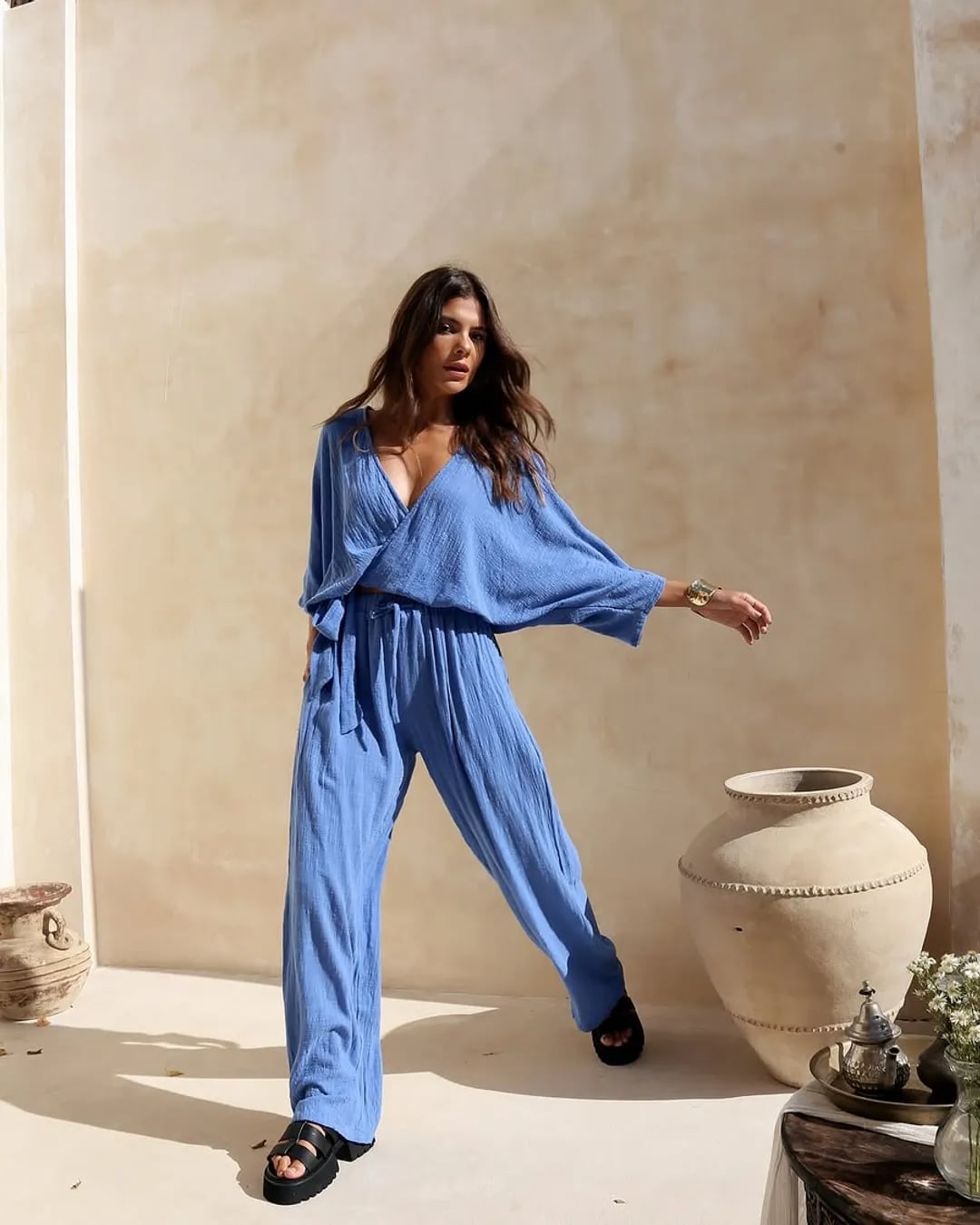 Periwinkle blue relaxed set for resort wear Bali Outfits 2027
