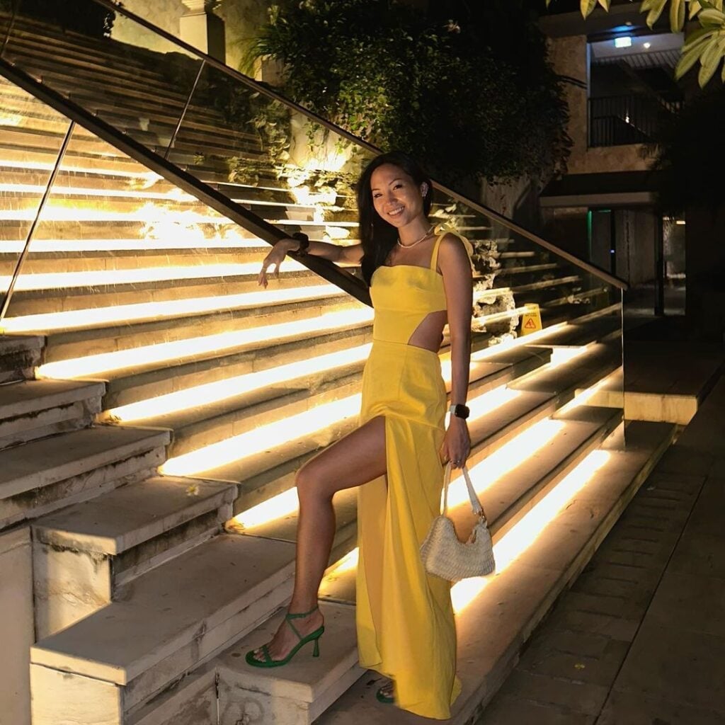 Yellow cut-out maxi dress for evening resort Yellow cut-out maxi dress for evening resort — Bali Outfits 2027