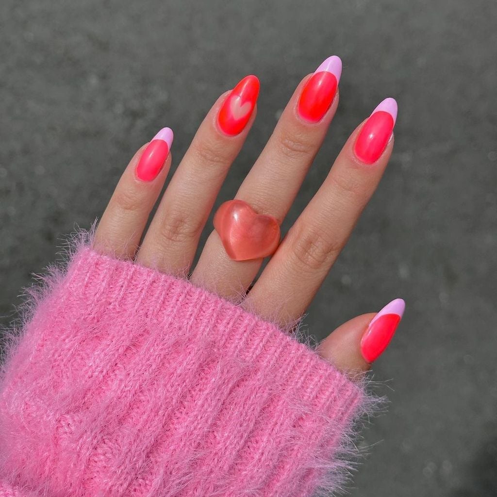 Neon Pink French Tips Medium Almond Nails Neon Pink French Tips Medium Almond Nails — Barbie Pink Nails 2027