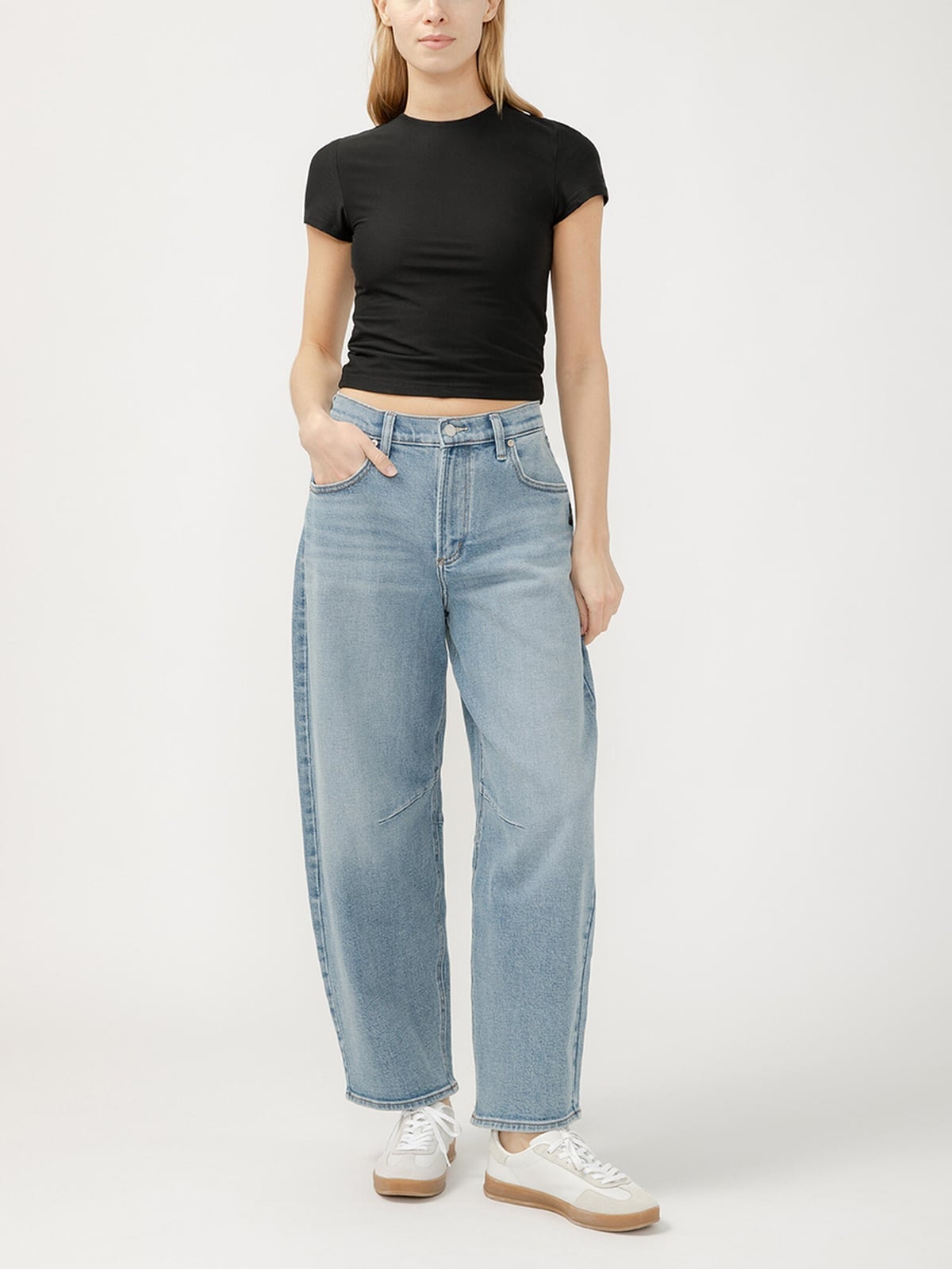 Classic barrel jeans with fitted tee Classic barrel jeans with fitted tee — Barrel Jeans 2027