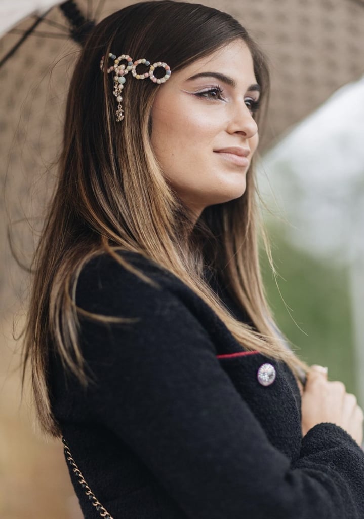 Collarbone Length Medium Brown With Ornate Clip — Barrette Hair Clip Hairstyles 2027