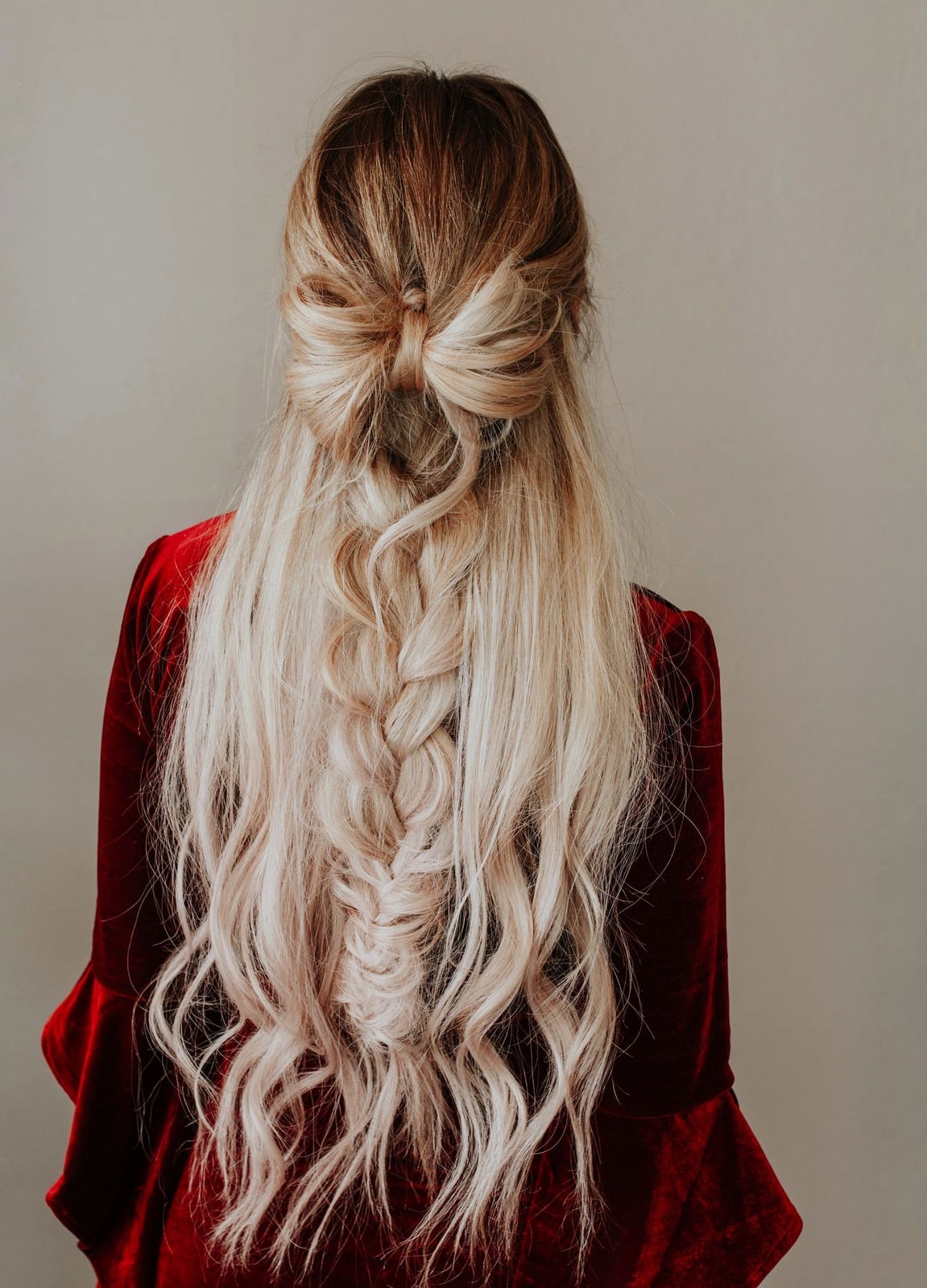 Half-Up Braid With Wave Detail and Bow Half-Up Braid With Wave Detail and Bow — Big Hair Bow Hairstyles 2027