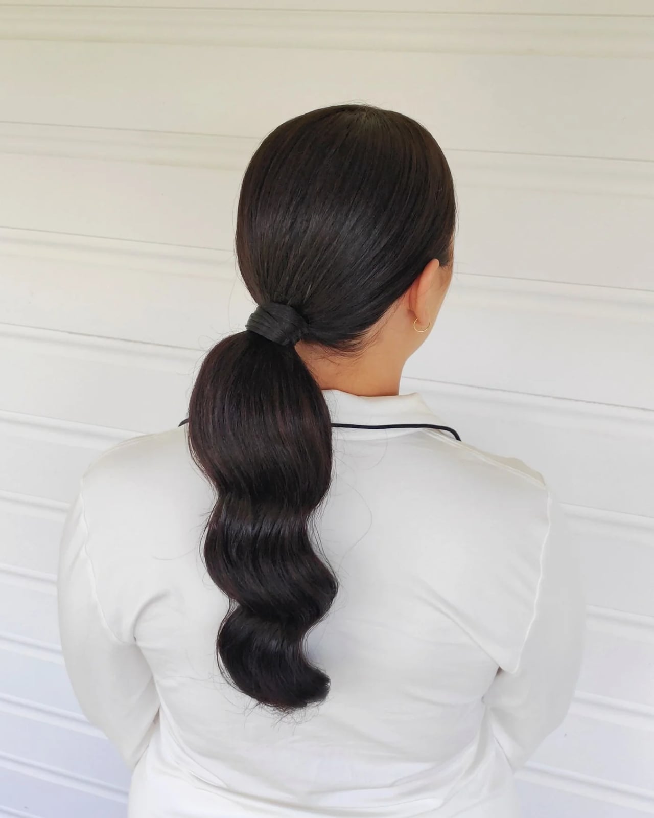Dark Brown Ponytail With Deep Waves Dark Brown Ponytail With Deep Waves — Birthday Ponytail Hairstyles 2027