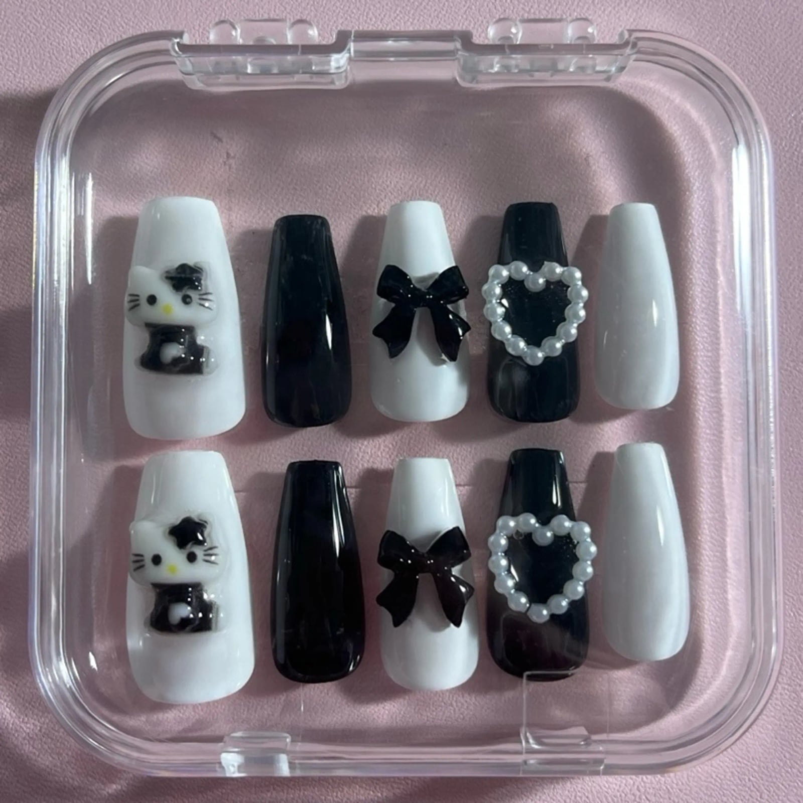 Black Hello Kitty Nail Set Accents Black Hello Kitty Nail Set Accents — Black Hello Kitty Nails 2027