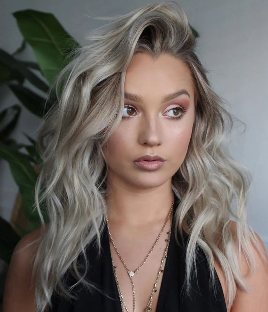 Platinum Blonde Lob With Ash Tones Platinum Blonde Lob With Ash Tones — Blonde Hair 2027 for Brown Eyes