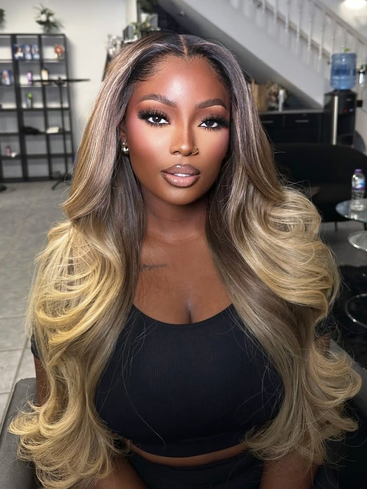 Dark Brown Base With Blonde Balayage Body Waves Dark Brown Base With Blonde Balayage Body Waves — Blonde Hair 2027 for Brown Eyes