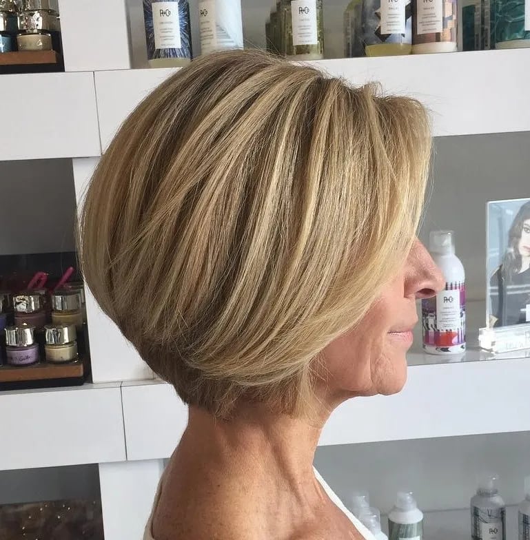 Golden Blonde Chin Bob With Side-Swept Fringe — Blonde Hair 2027 for Women Over 60