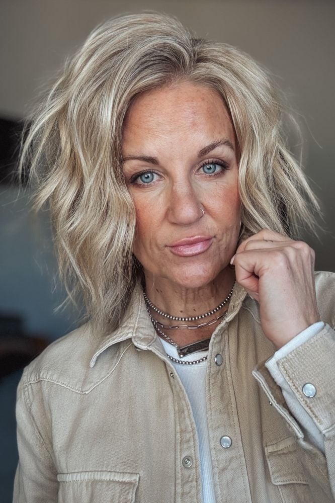 Textured Dirty Blonde Collarbone Lob — Blonde Hair 2027 for Women Over 60